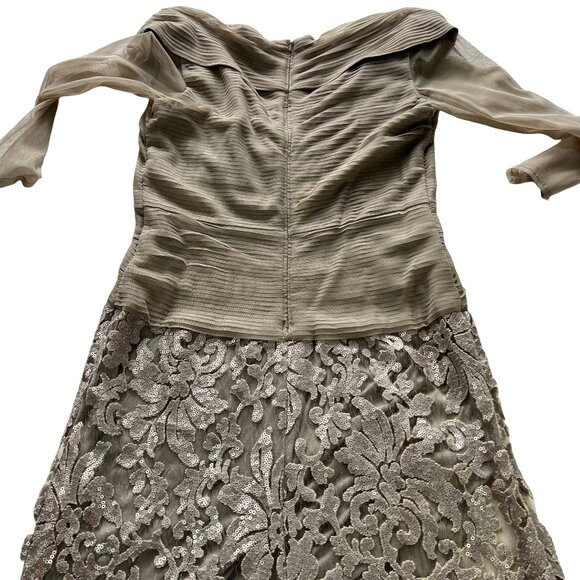 Formal Dress, Party, Mother of the Bride Dress Tadashi Size 12. Tan color. - Picture 12 of 16